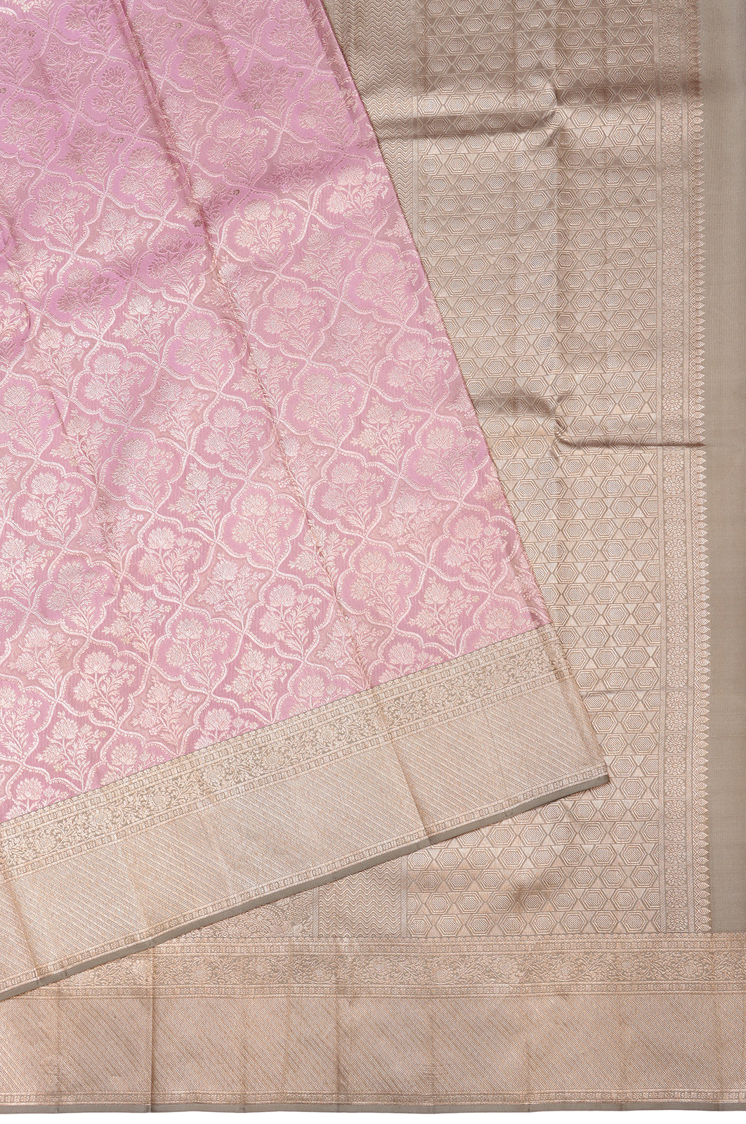 Taranga Kanchi Silk Brocade Baby Pink Saree