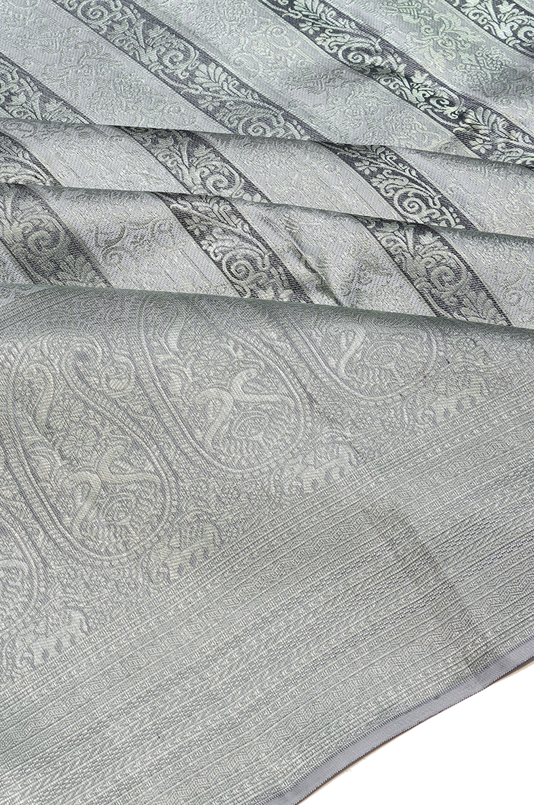Taranga Kanchi Silk Tissue Brocade Grey Saree