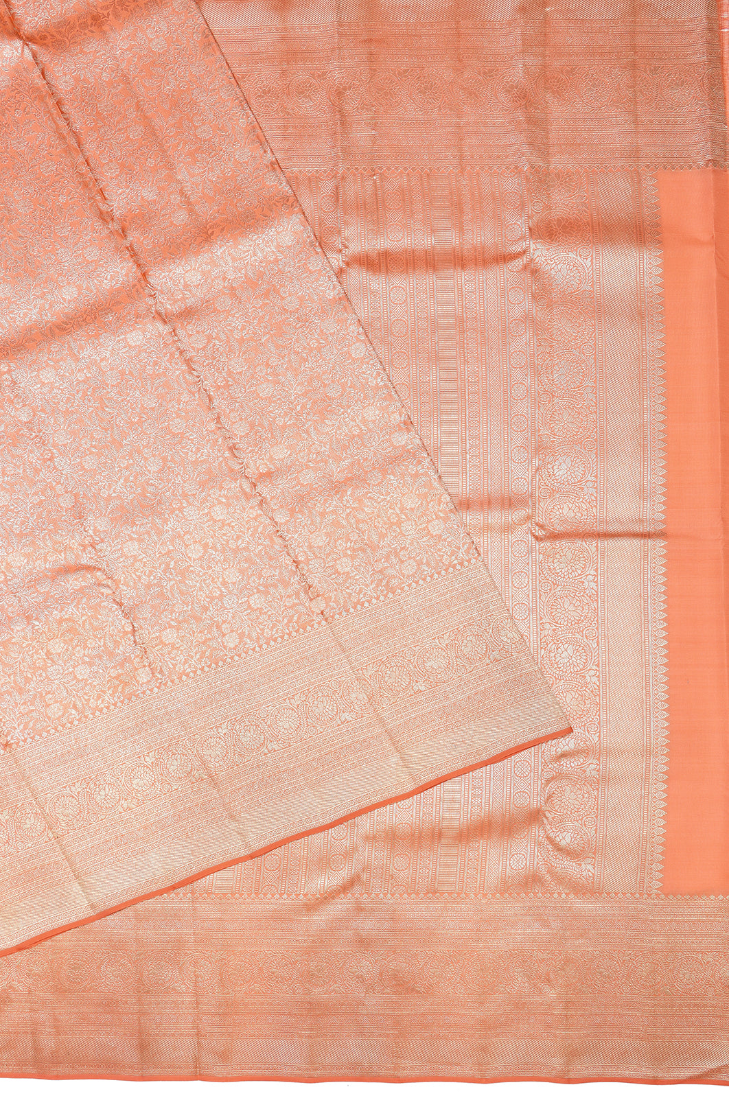 Taranga Kanchi Silk Tissue Brocade Orange Saree