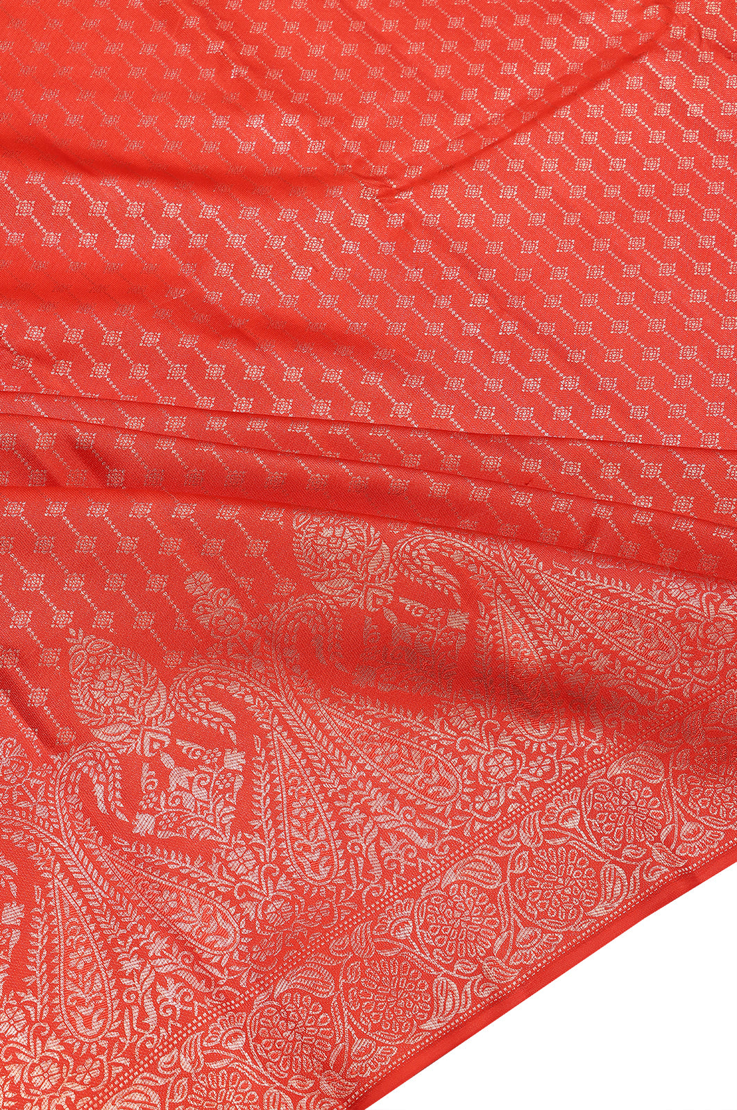 Taranga Kanchi Silk Brocade Red Saree