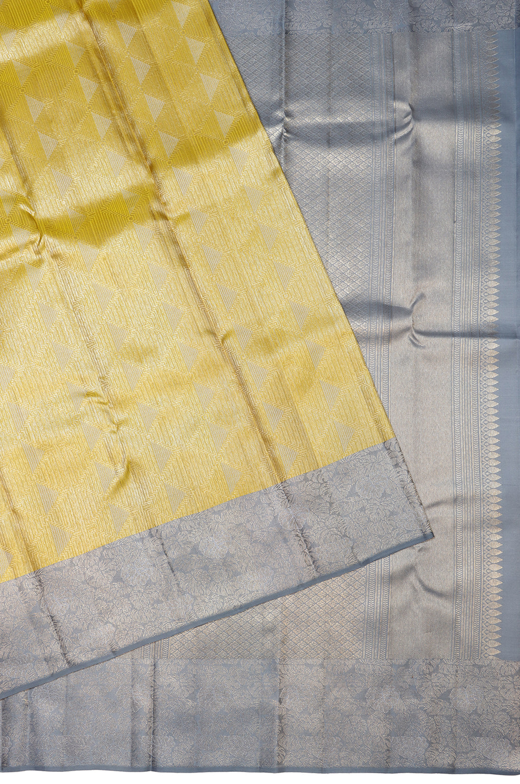 Taranga Kanchi Silk Tissue Brocade Yellow Saree