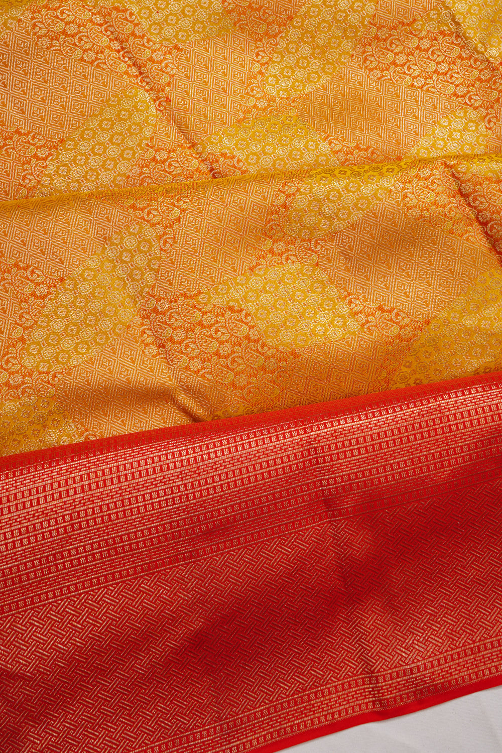 Taranga Kanchi Silk Brocade Yellow Saree