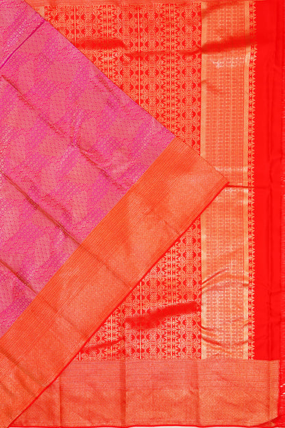 Taranga Kanchi Silk Brocade Rani Pink Saree