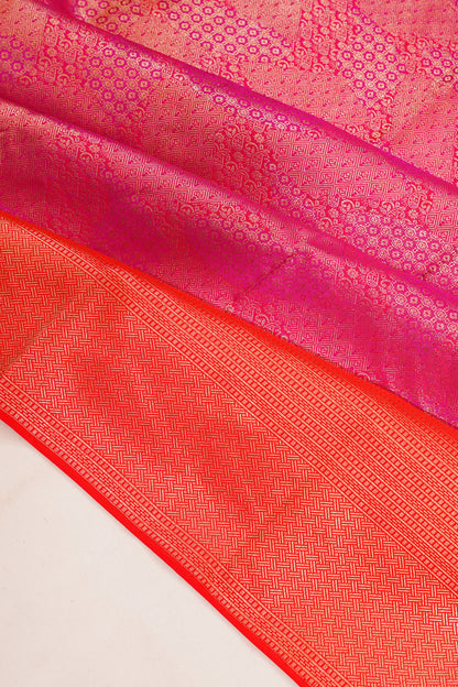 Taranga Kanchi Silk Brocade Rani Pink Saree