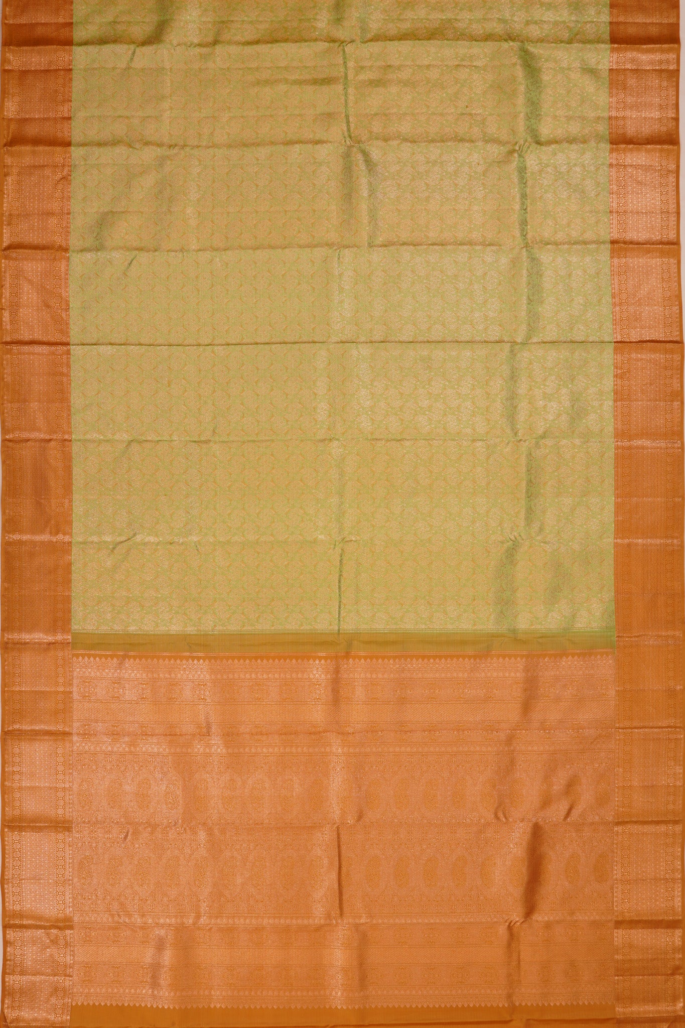 Taranga Kanchi Silk Tissue Brocade Green Saree