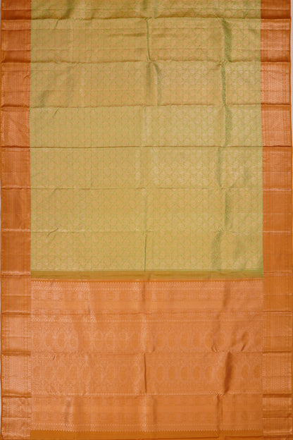 Taranga Kanchi Silk Tissue Brocade Green Saree