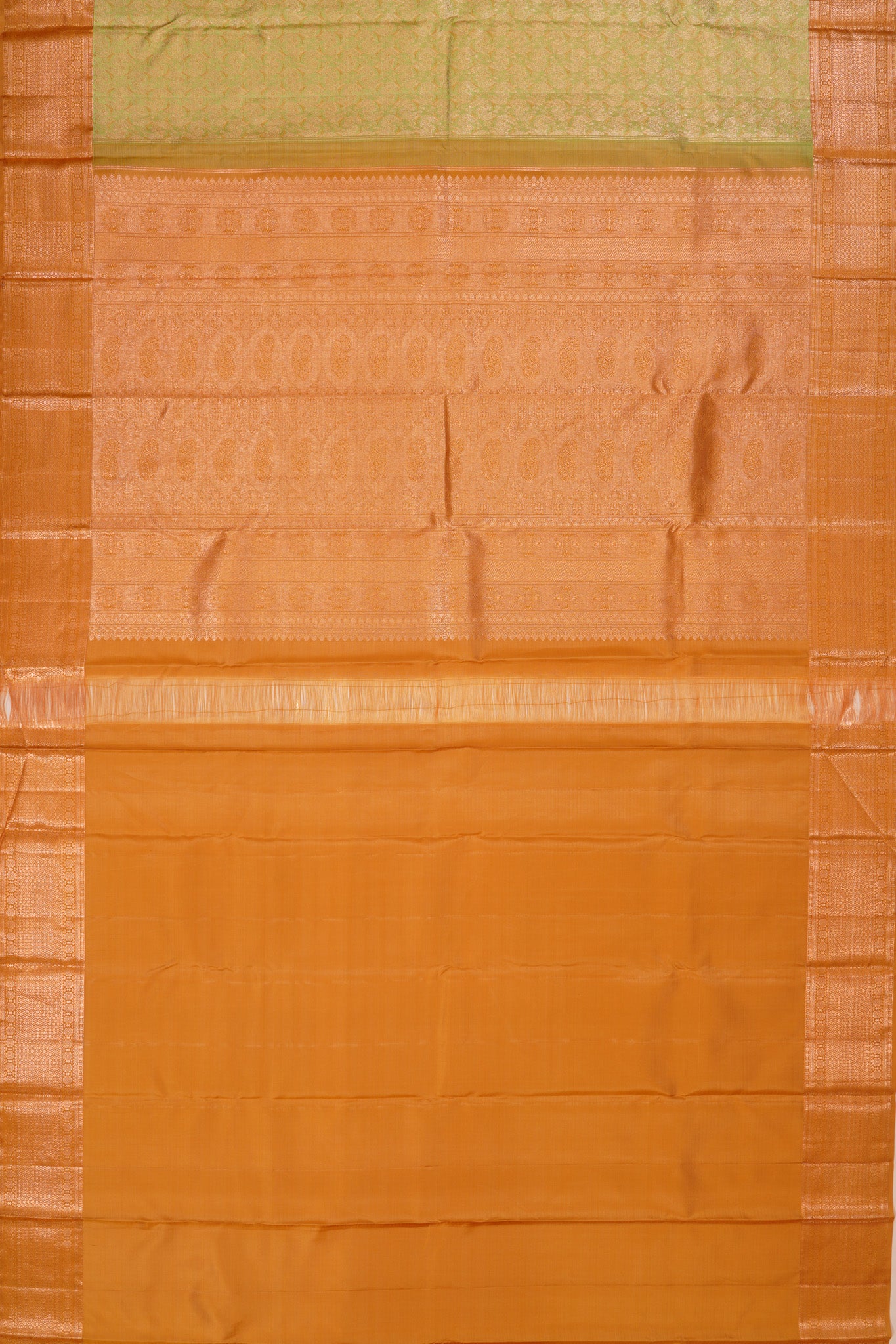 Taranga Kanchi Silk Tissue Brocade Green Saree