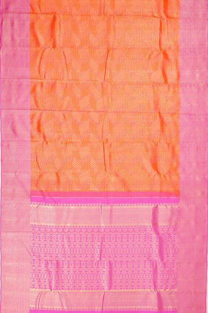 Taranga Kanchi Silk Tissue Brocade Orange Saree