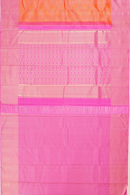 Taranga Kanchi Silk Tissue Brocade Orange Saree