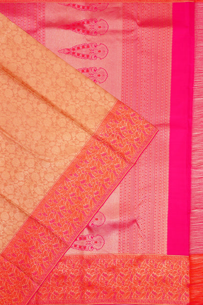 Taranga Kanchi Silk Tissue Brocade Peach Saree