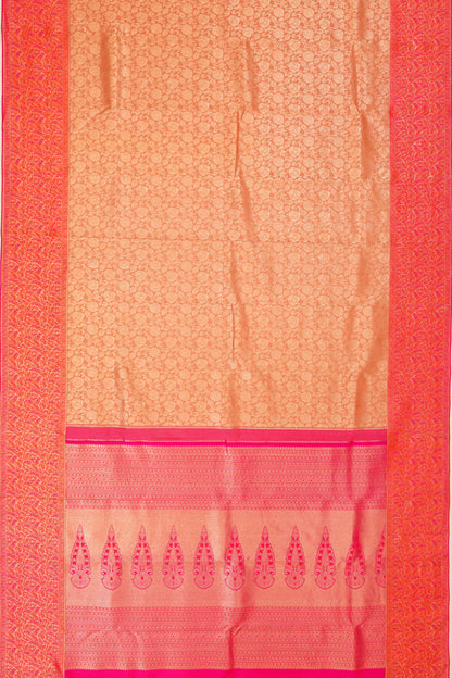 Taranga Kanchi Silk Tissue Brocade Peach Saree
