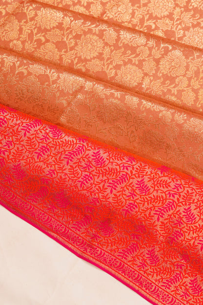 Taranga Kanchi Silk Tissue Brocade Peach Saree