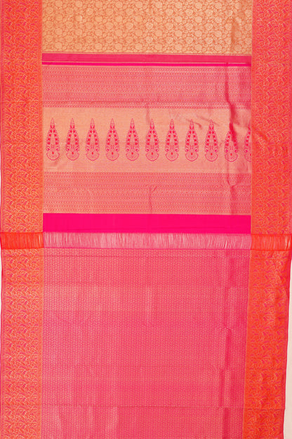 Taranga Kanchi Silk Tissue Brocade Peach Saree