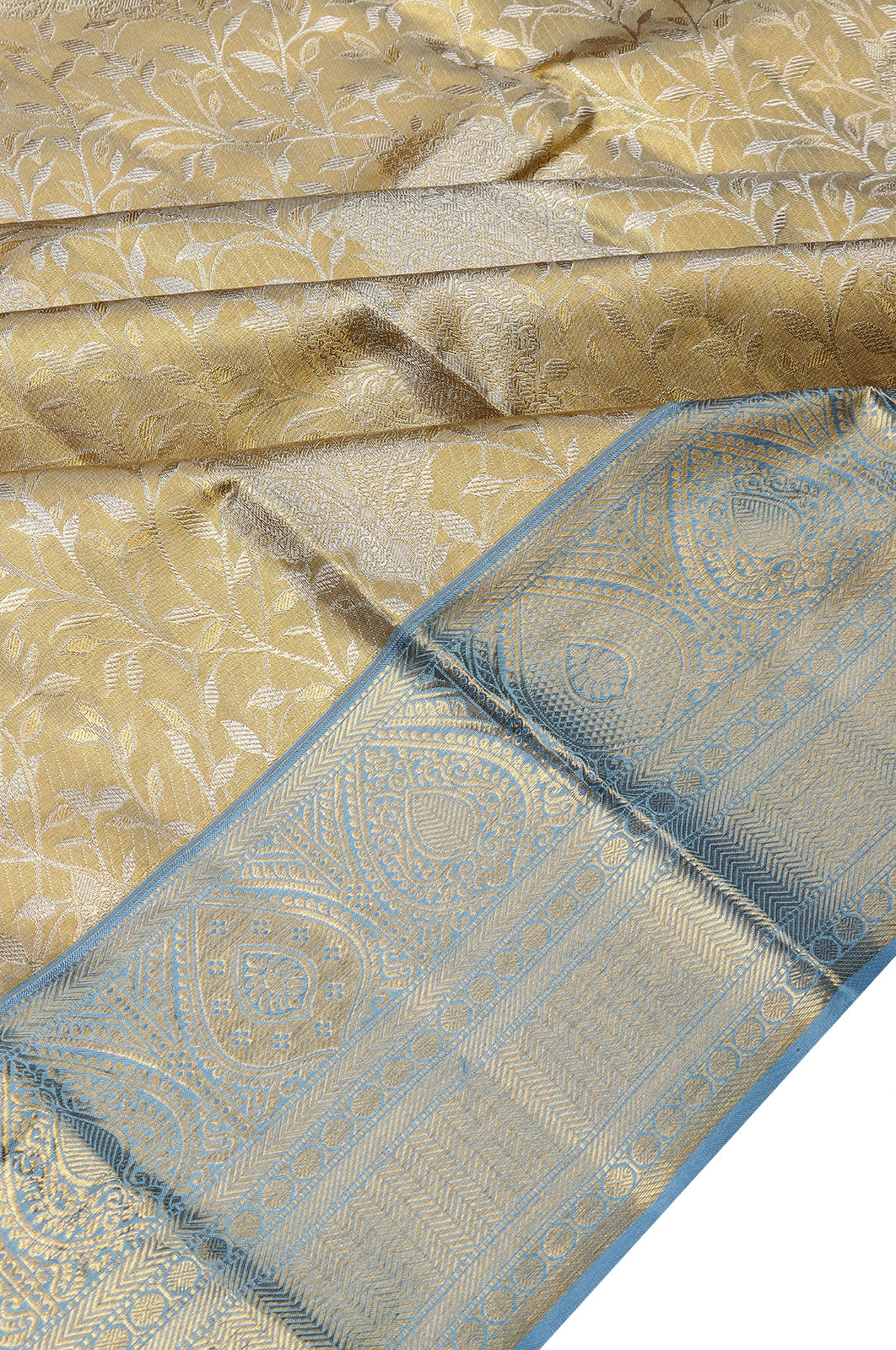Taranga Kanchi Silk Tissue Brocade Gold Saree