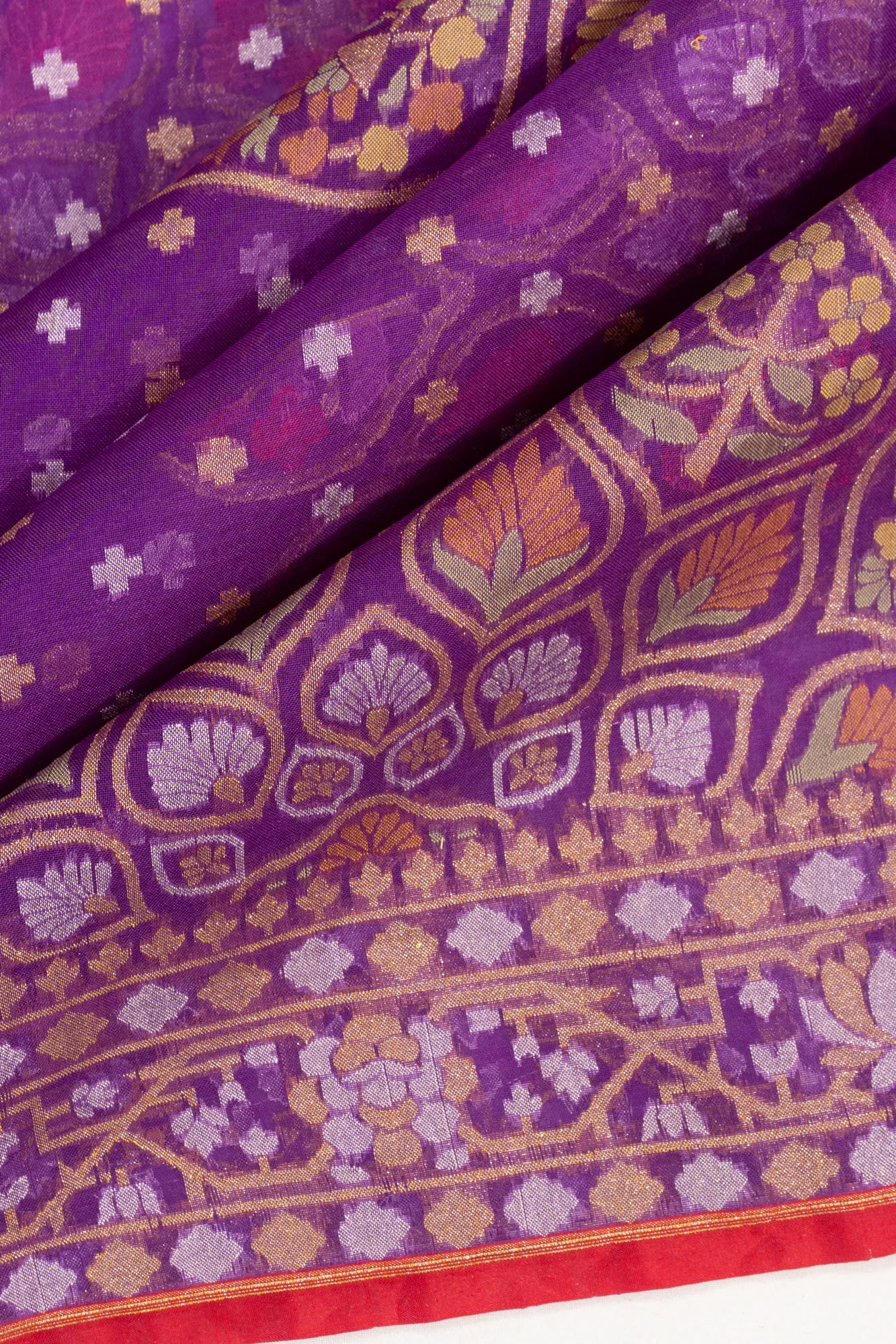 Banarasi Kora Organza Brocade Violet Saree