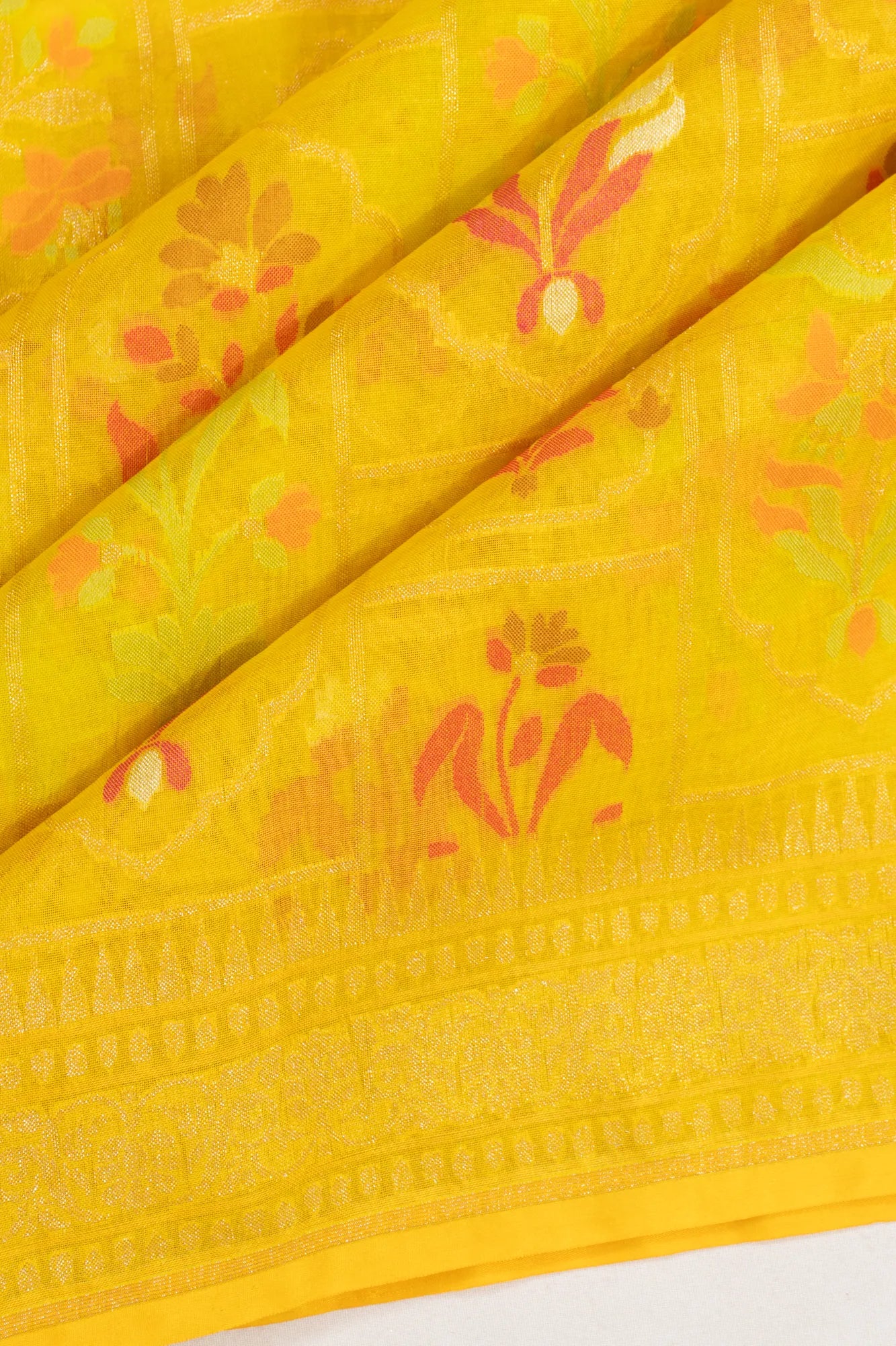 Banarasi Kora Organza Jamdani Inspired Brocade Mehendi Green Saree