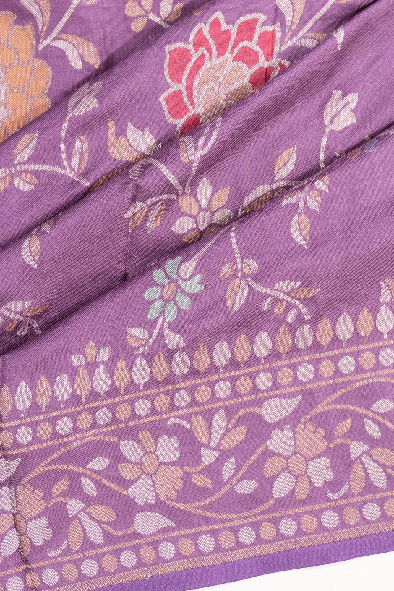 Banarasi Silk Jaal Lilac Saree