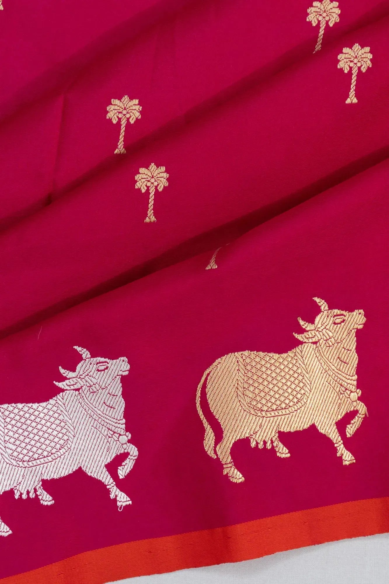 Banarasi Silk Butta Rani Pink Saree With Pichwai Border