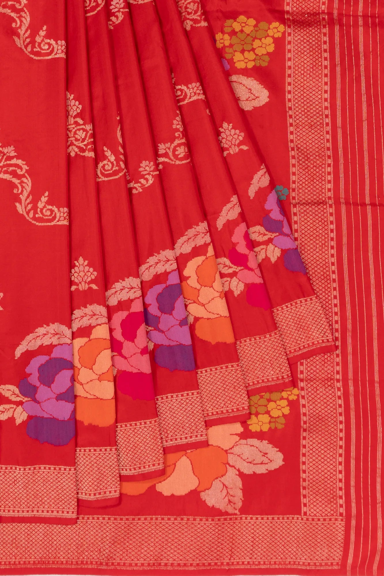 Banarasi Silk Jamdani Red Saree