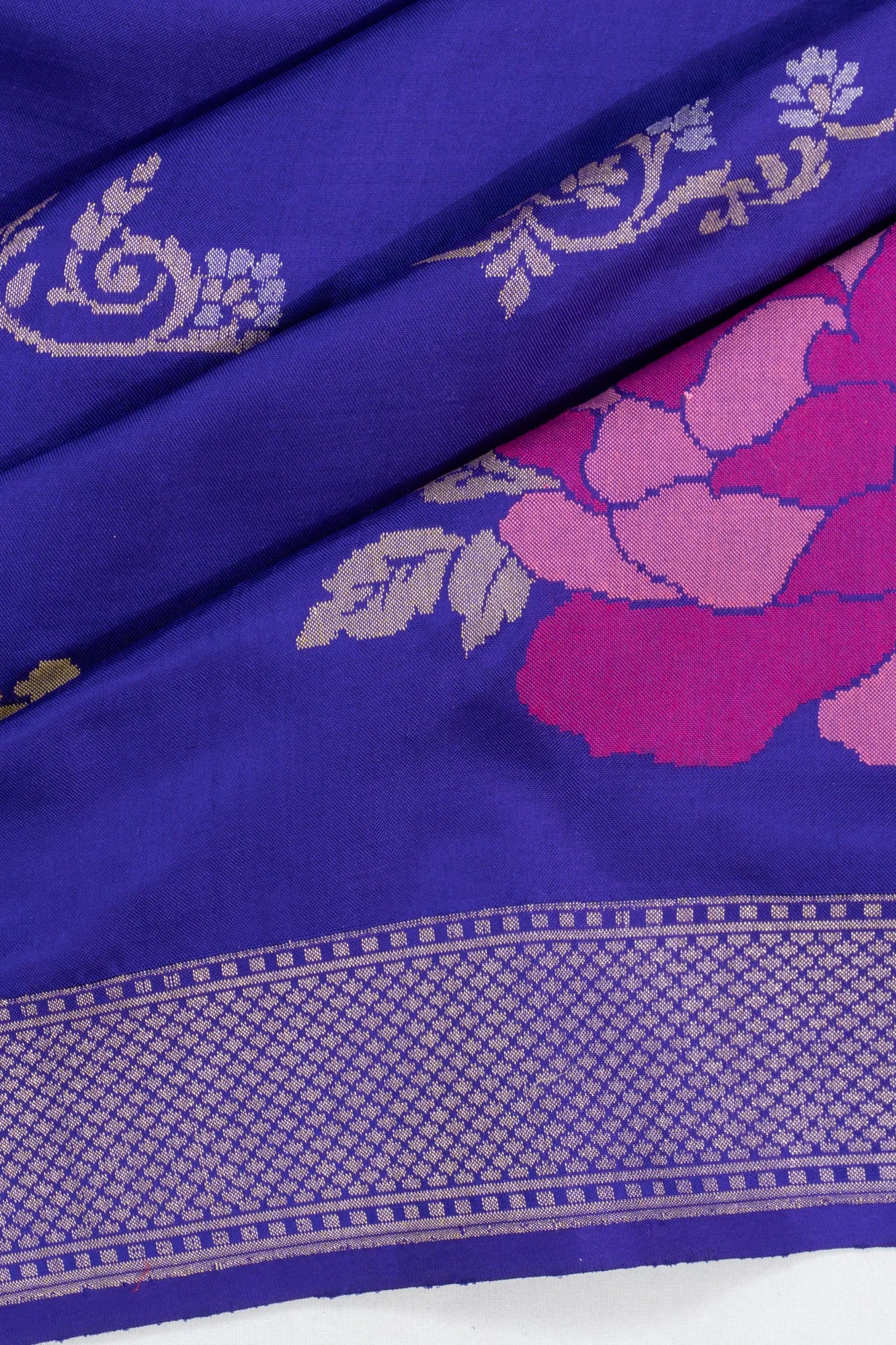 Banarasi Silk Jamdani Royal Blue Saree