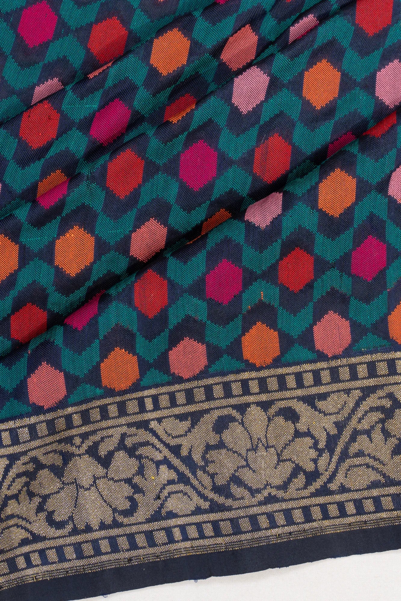 Banarasi Silk Tanchoi Brocade Dark Blue Saree