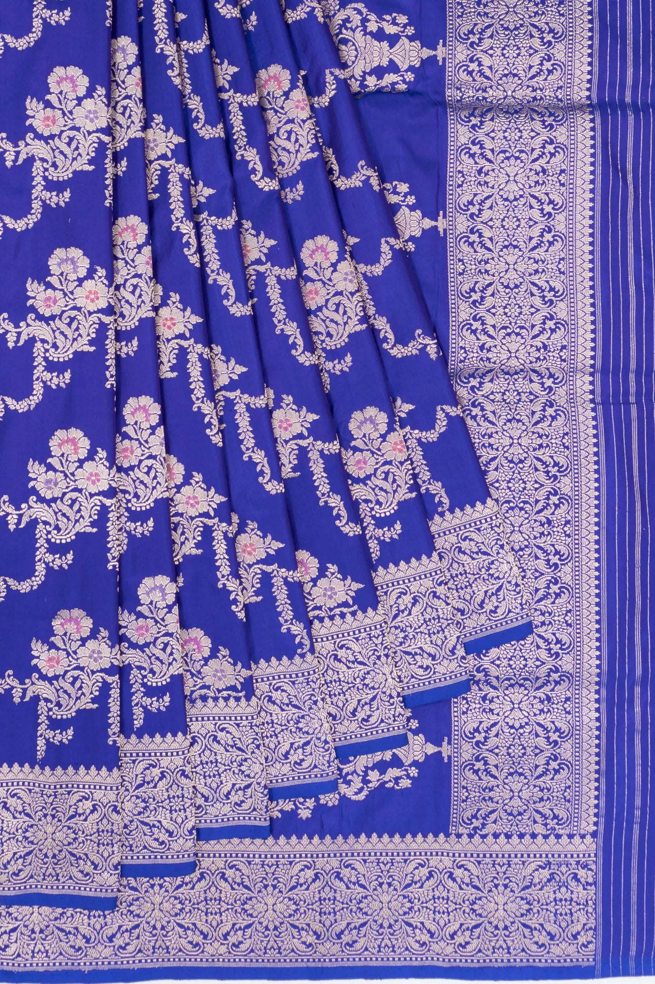 Banarasi Silk Kadwa Jaal Royal Blue Saree