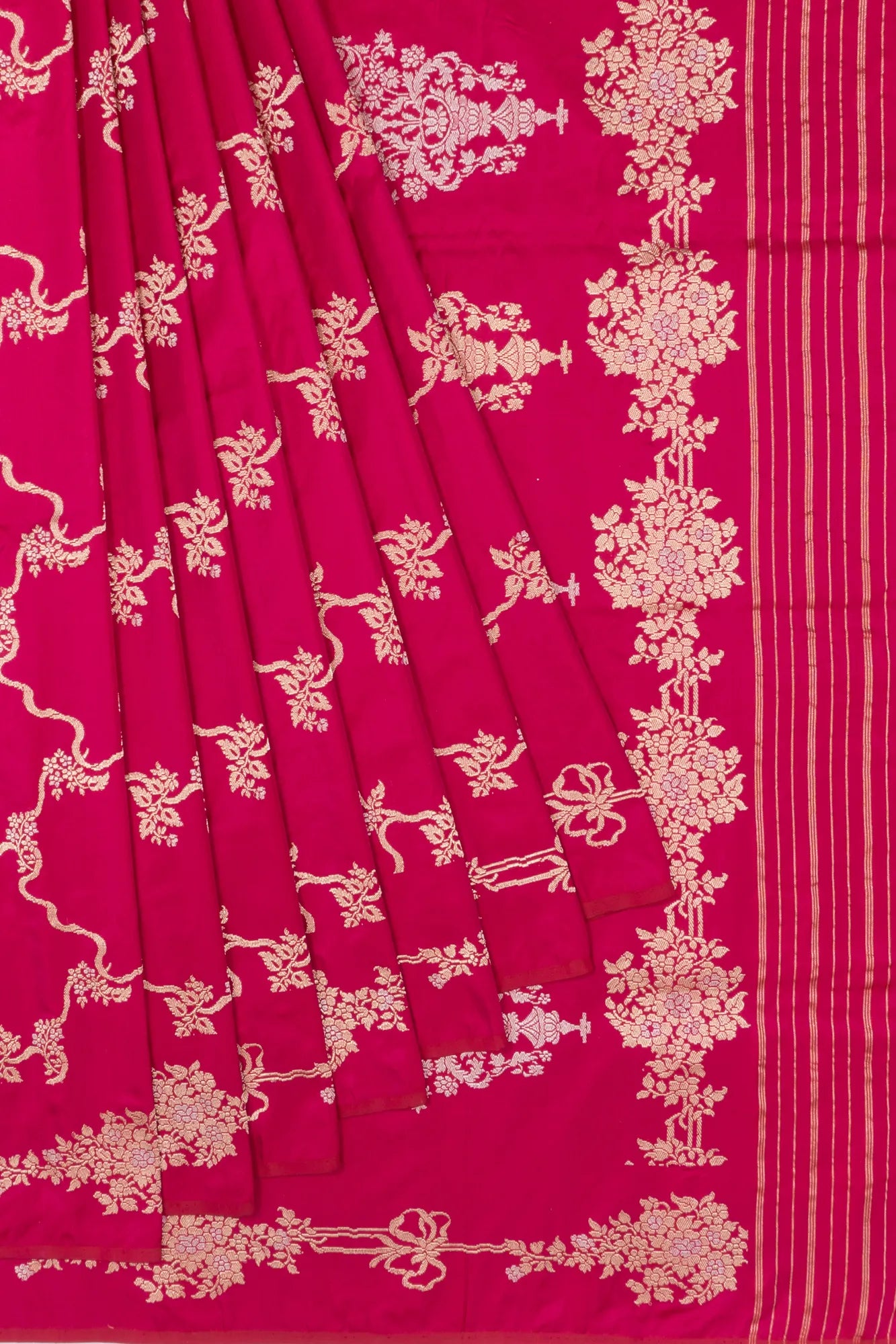 Banarasi Silk Kadwa Jaal Pink Saree