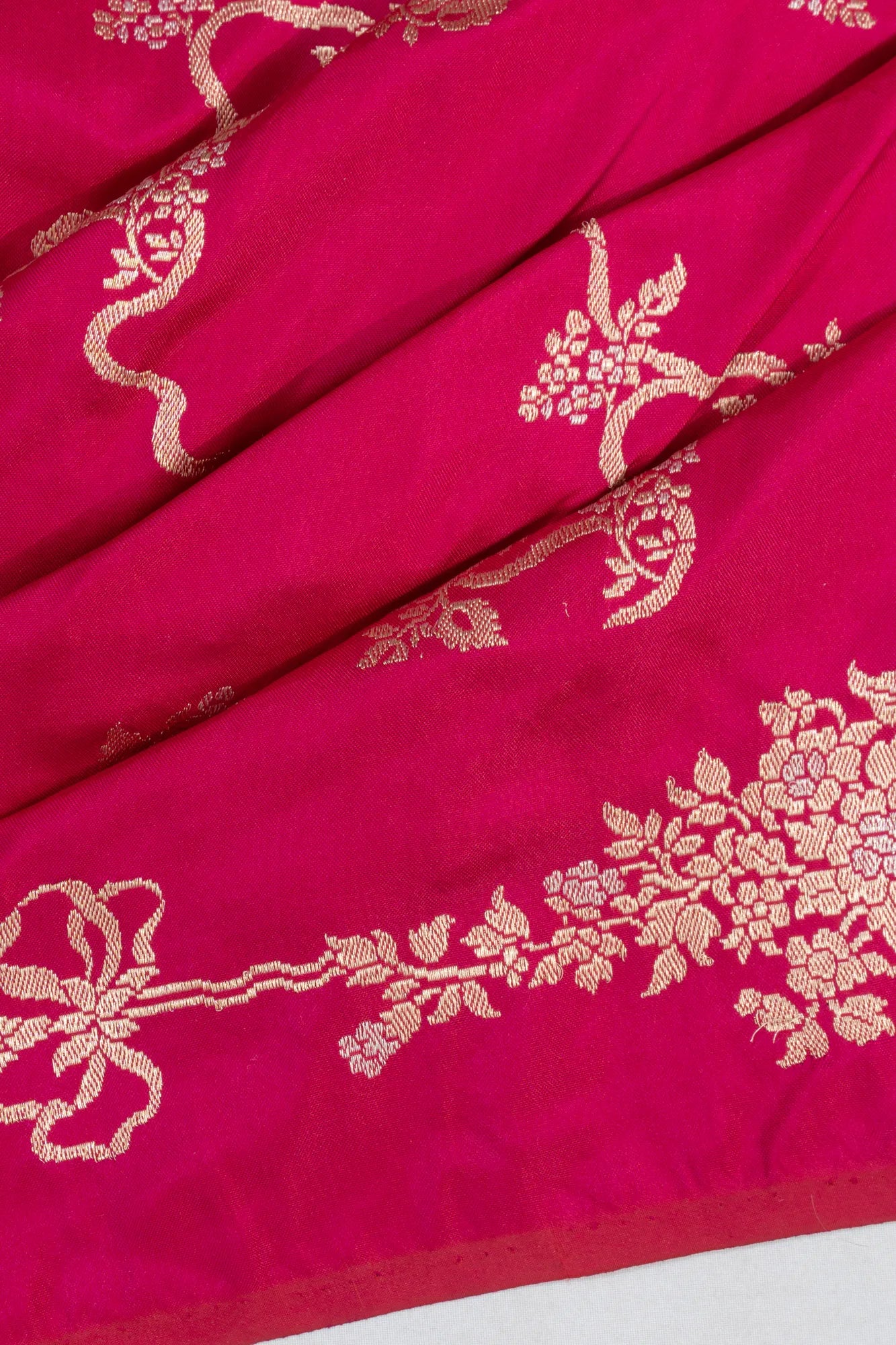 Banarasi Silk Kadwa Jaal Pink Saree