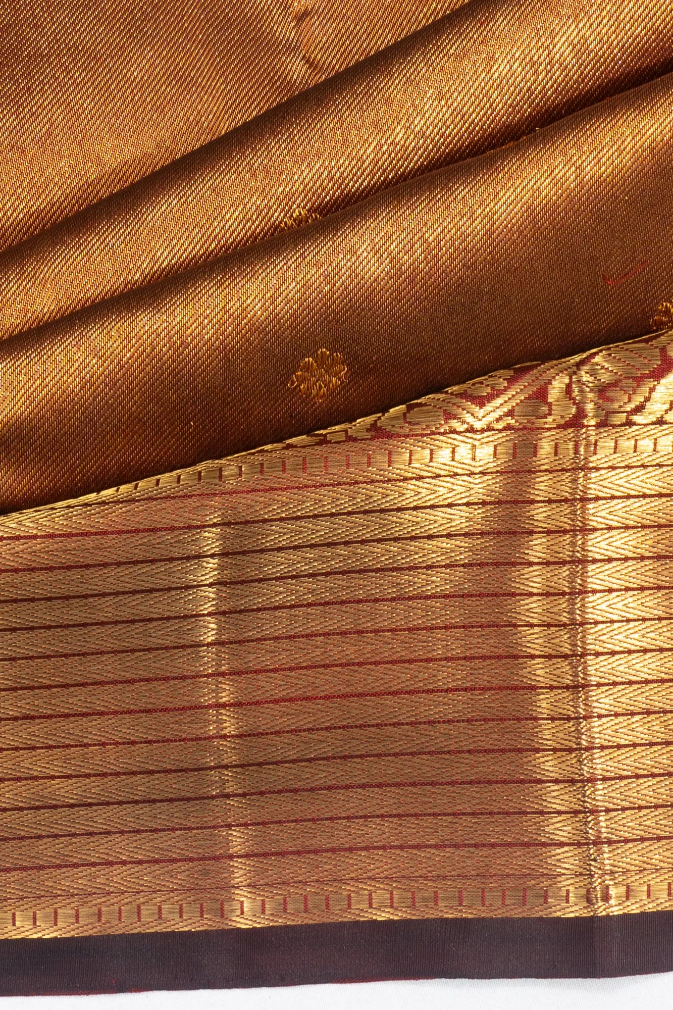 Kanchipuram Silk Tissue Brocade Gold Saree