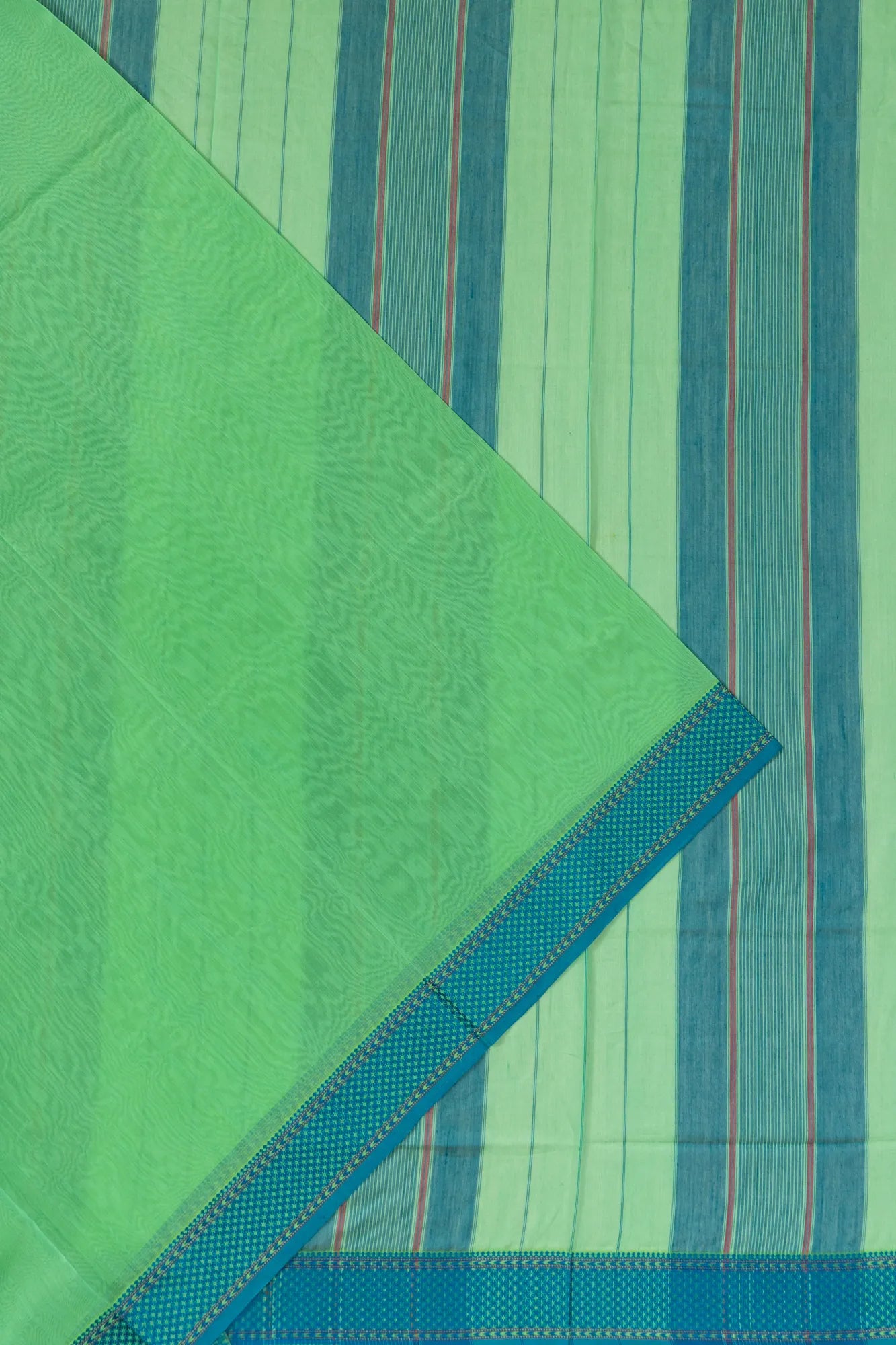 Maheshwari Cotton Plain Green Saree