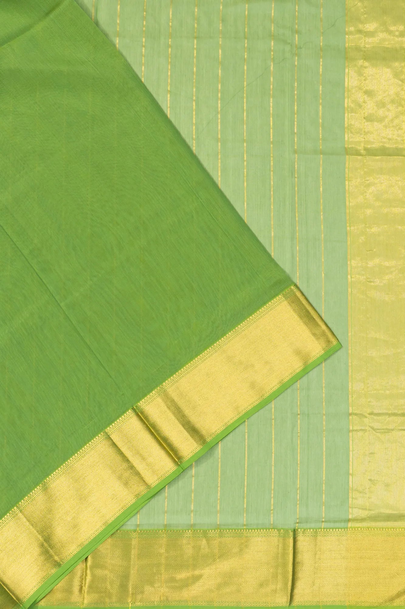 Maheshwari Cotton Plain Green Saree