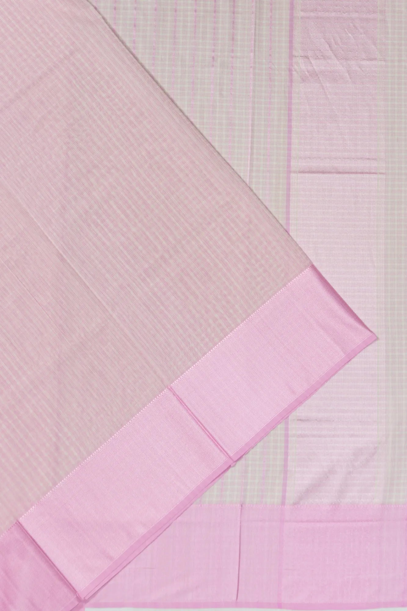 Maheshwari Cotton Checks White Saree