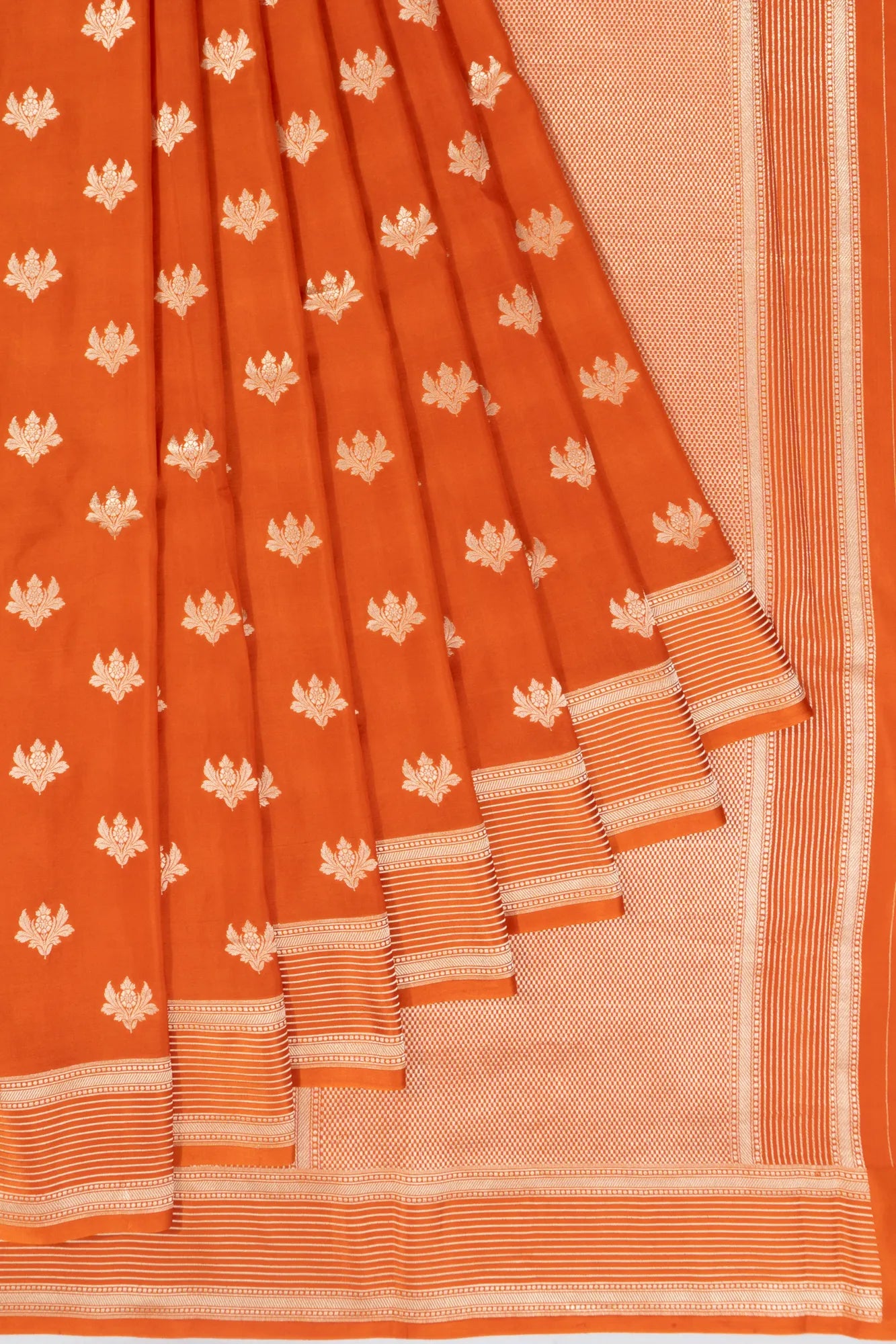 Banarasi Silk Butta Orange Saree