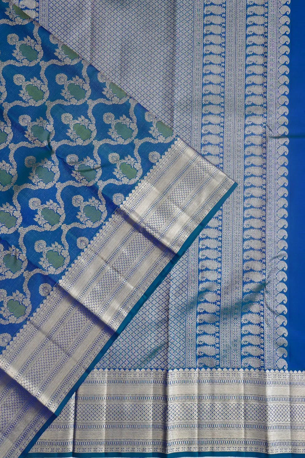 Kanchipuram Silk Brocade Royal Blue Saree