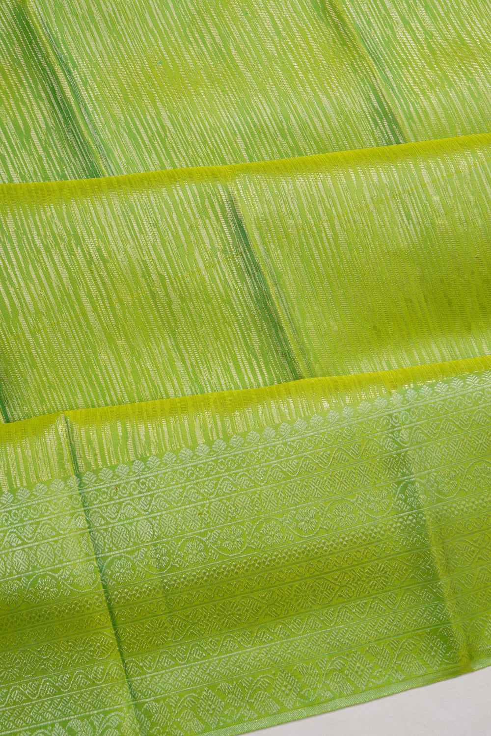 Kanchipuram Silk Brocade Parrot Green Saree