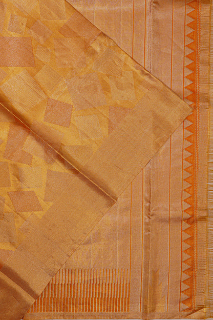 Kanchipuram Silk Tissue Brocade Gold Saree
