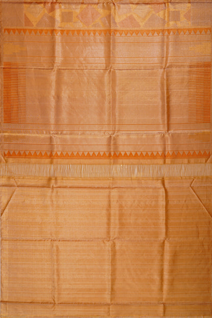 Kanchipuram Silk Tissue Brocade Gold Saree