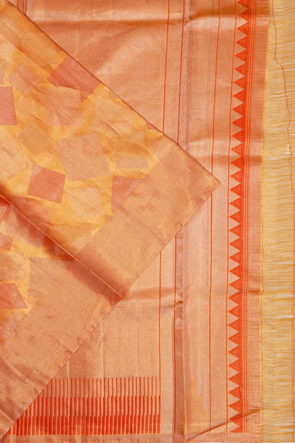 Kanchipuram Silk Tissue Brocade Gold Saree