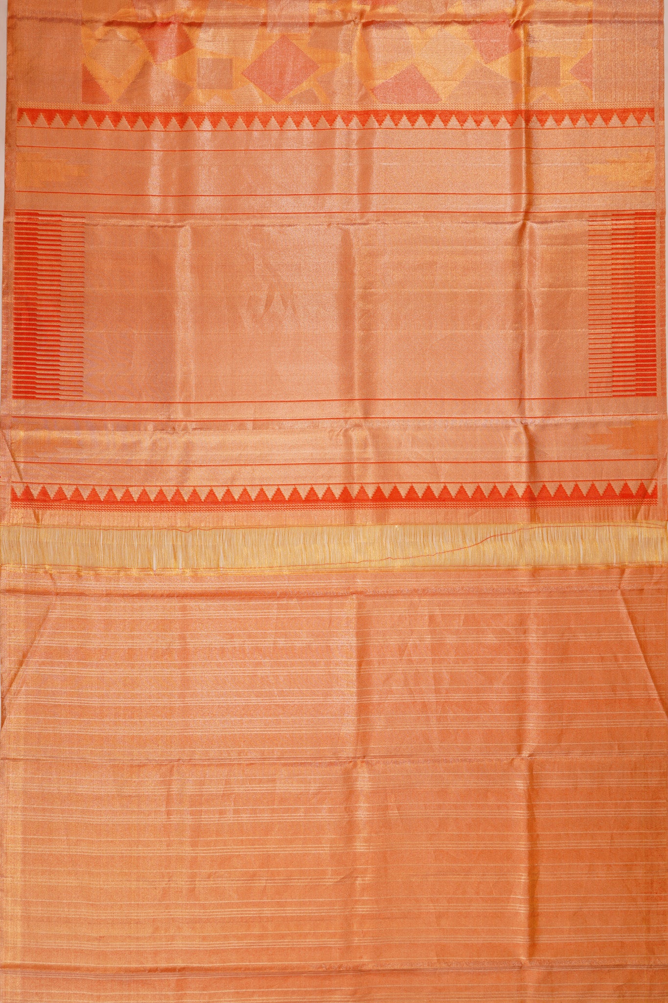 Kanchipuram Silk Tissue Brocade Gold Saree