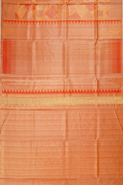 Kanchipuram Silk Tissue Brocade Gold Saree