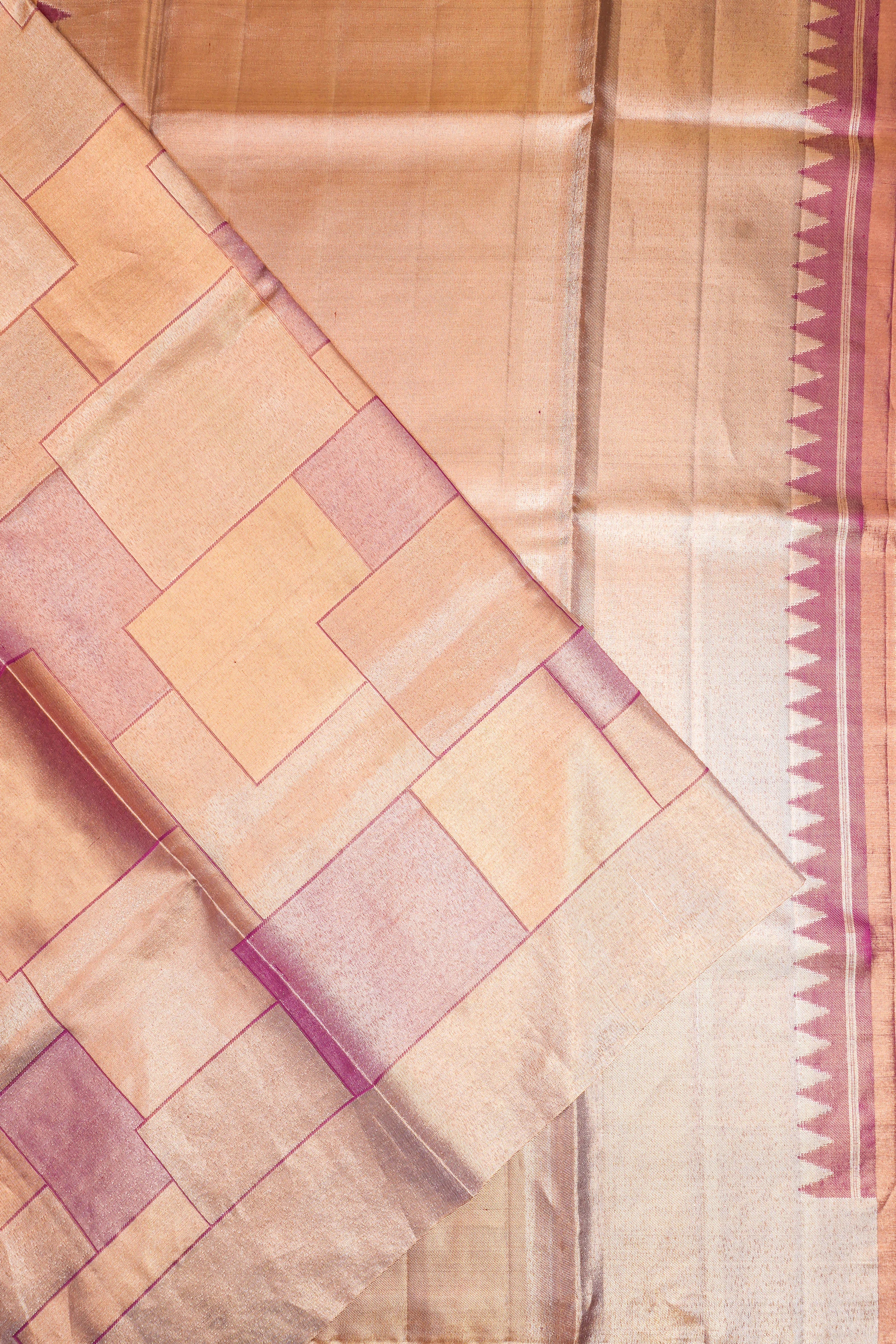 Kanchipuram Silk Tissue Brocade Gold Saree