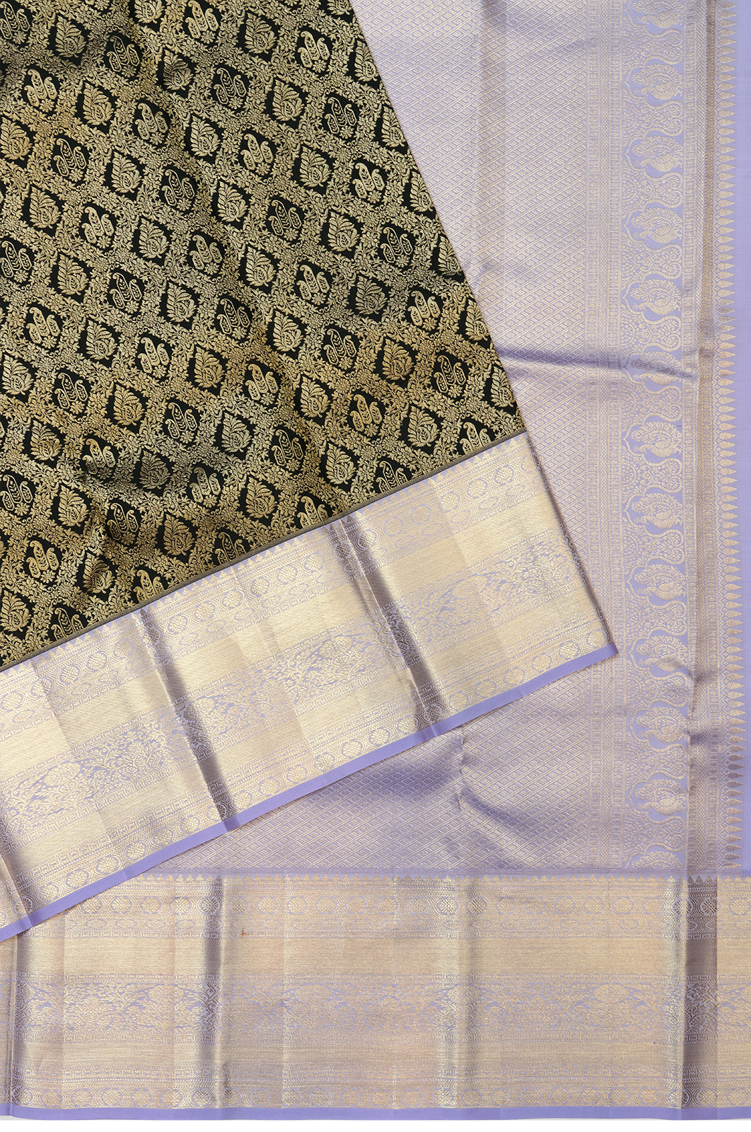 Taranga Kanchi Silk Brocade Bottle Green Saree