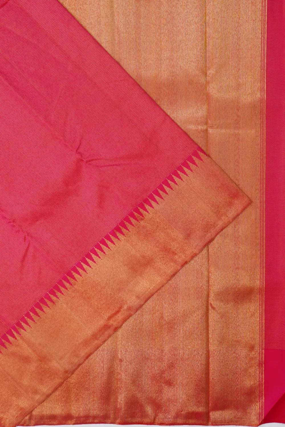 Kanchipuram Silk Checks Pink Saree