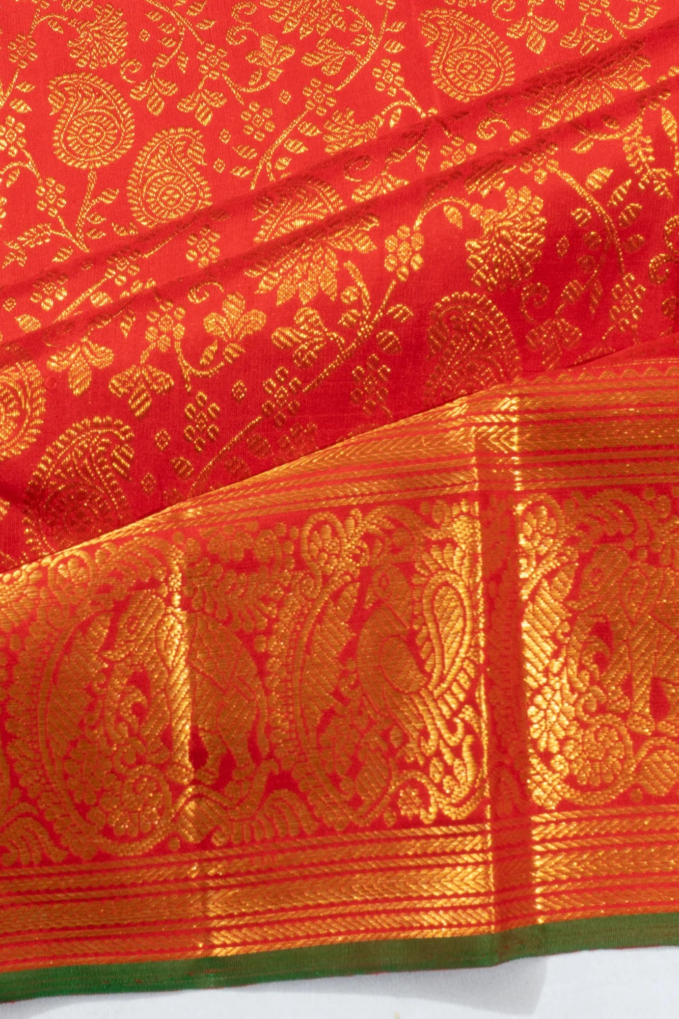 Kanchipuram Silk Brocade Red Saree