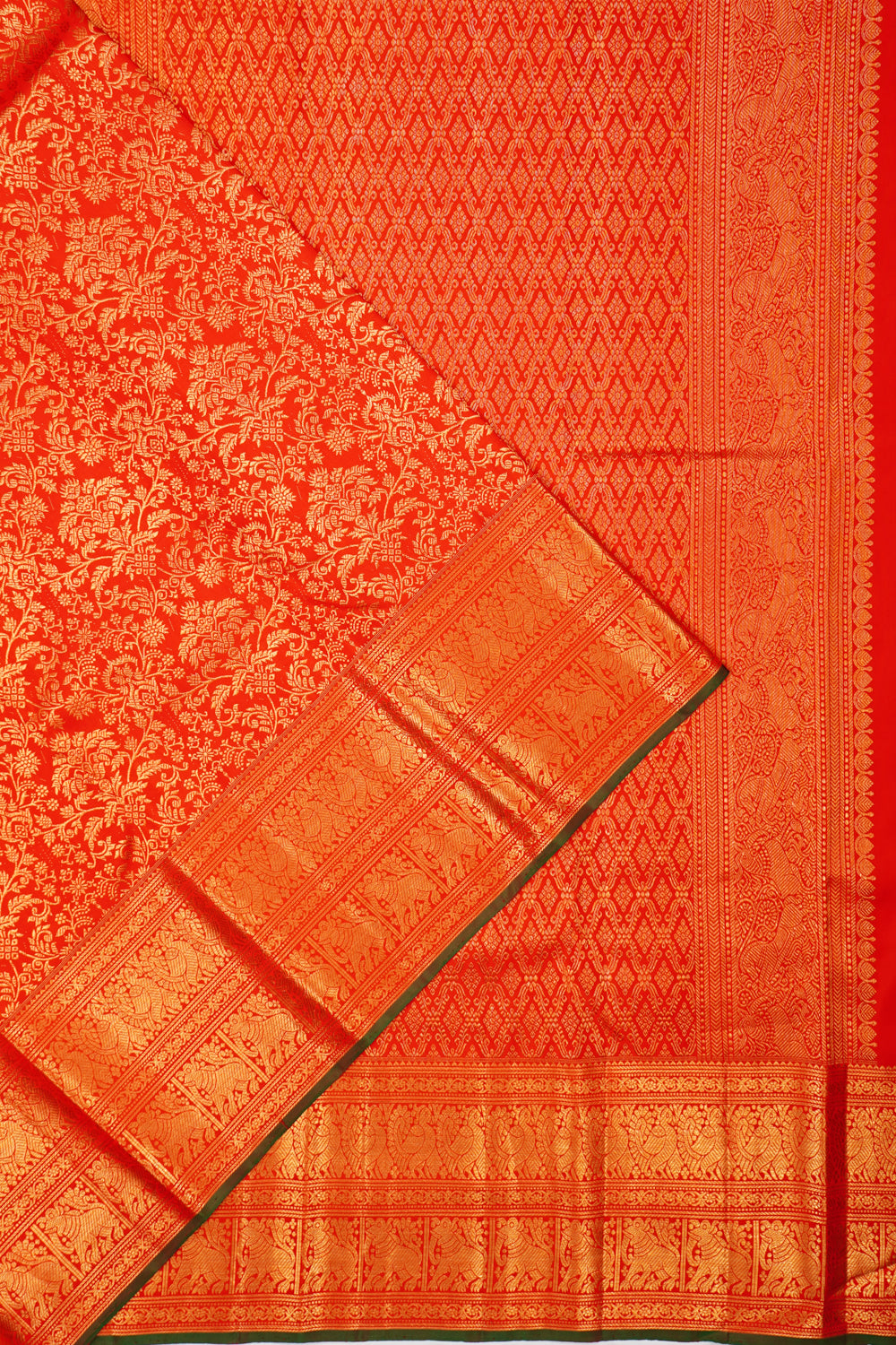 Kanchipuram Silk Brocade Red Saree