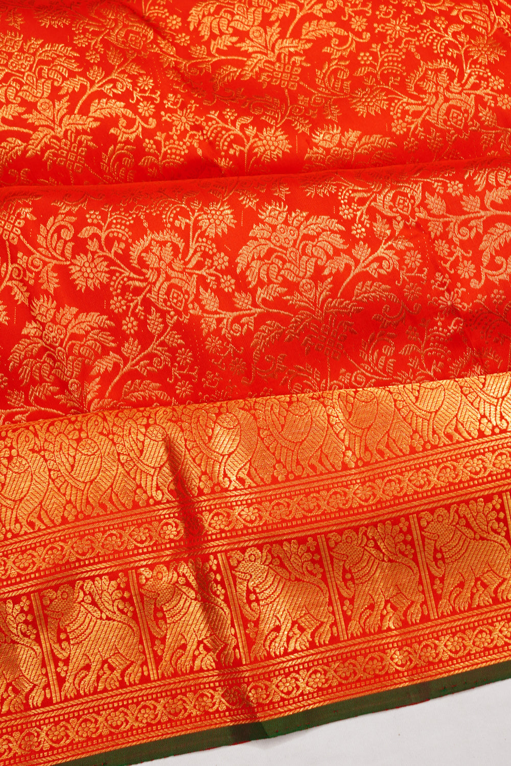 Kanchipuram Silk Brocade Red Saree