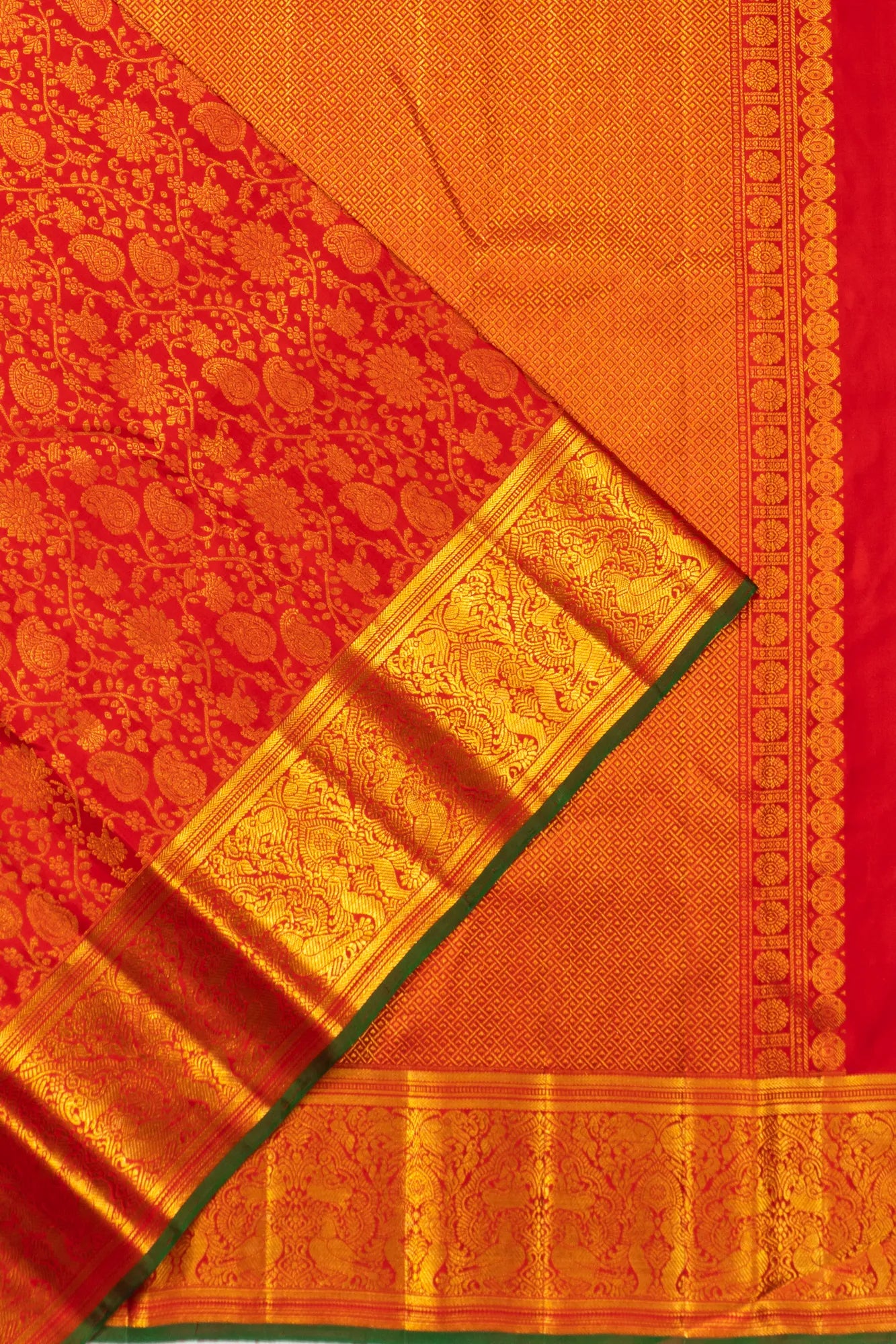 Kanchipuram Silk Brocade Red Saree