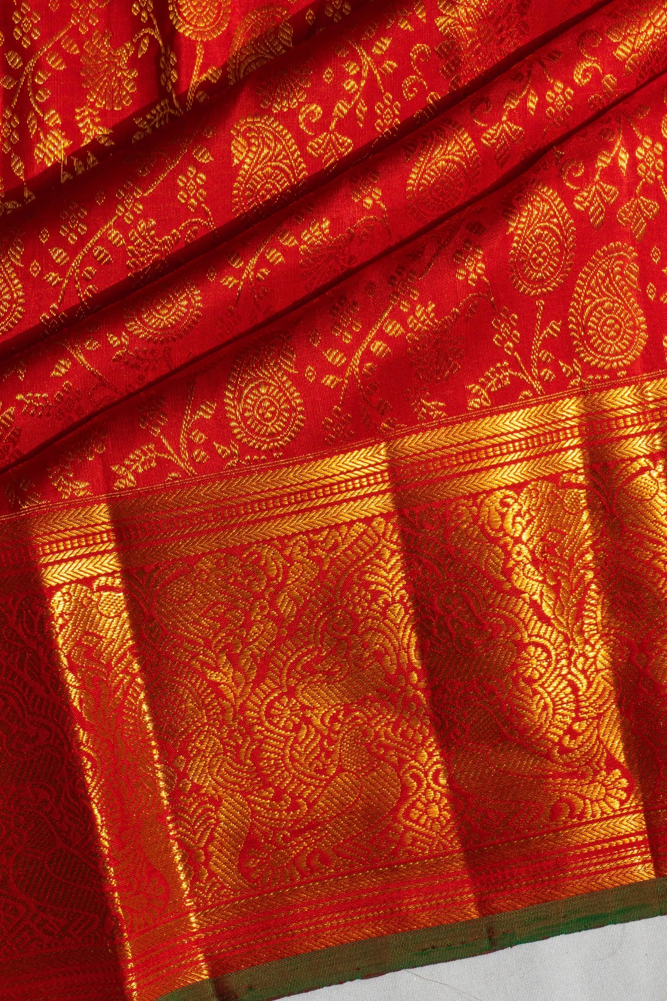 Kanchipuram Silk Brocade Red Saree