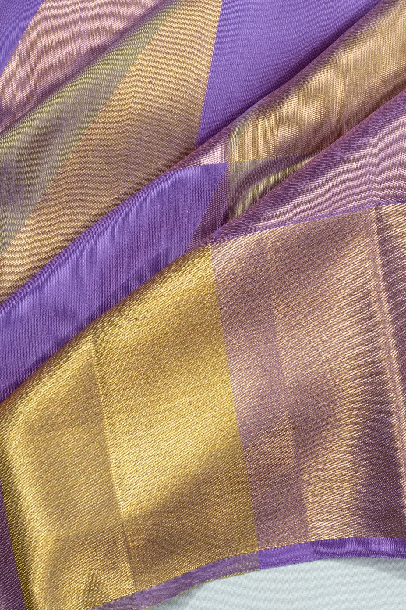 Kanchipuram Silk Geometrical Brocade Violet Saree