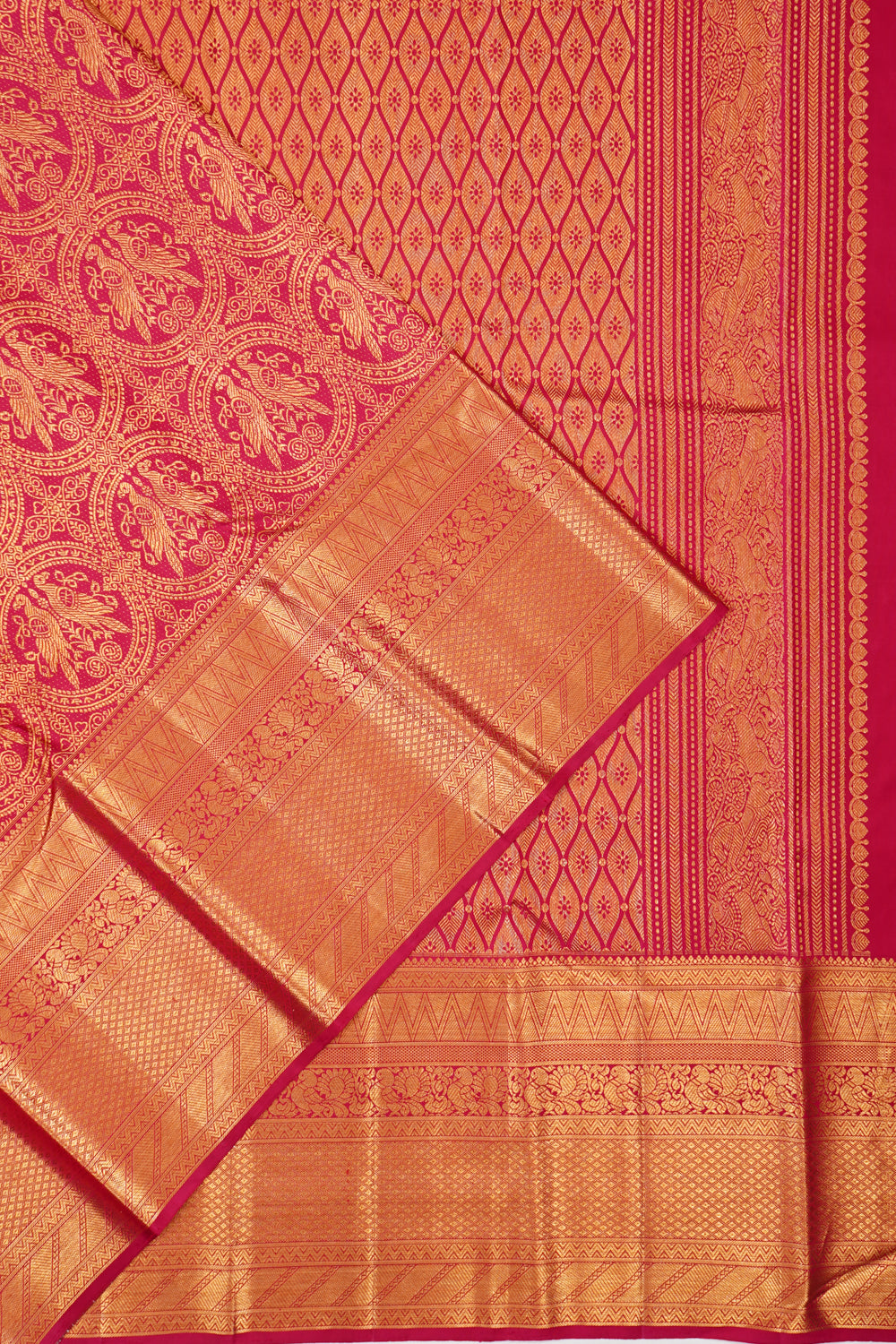 Kanchipuram Silk Brocade Pink Saree